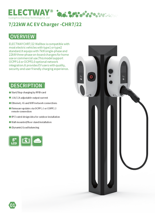 7kW/22kW AC EV Charger - CHR7/22