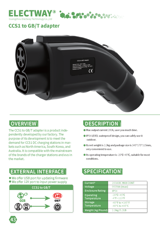 CCS1 to GB/T Adapter